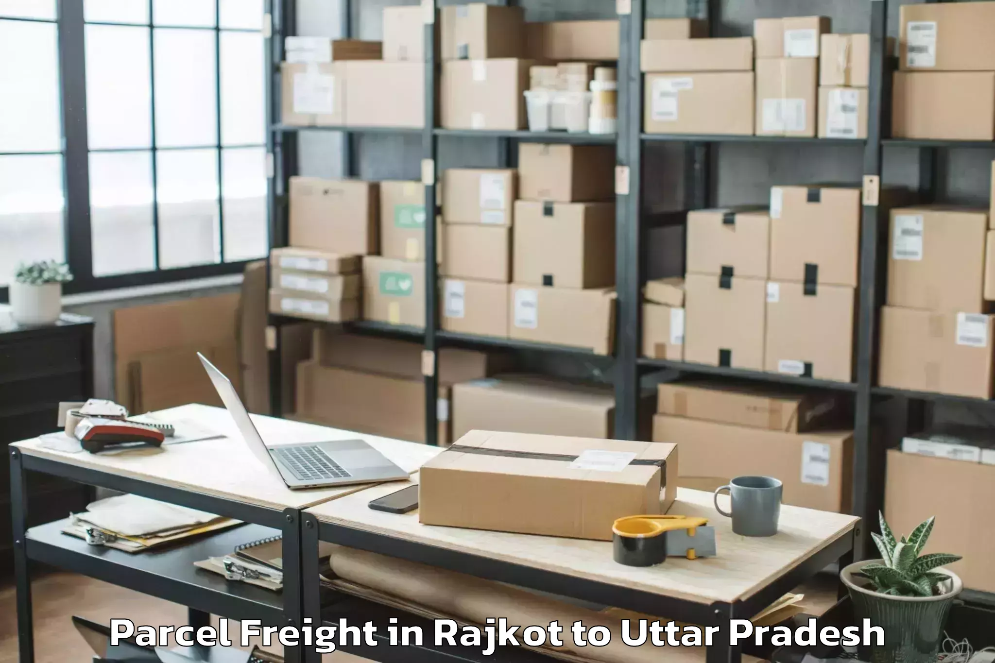 Professional Rajkot to Jagadguru Rambhadracharya Hand Parcel Freight